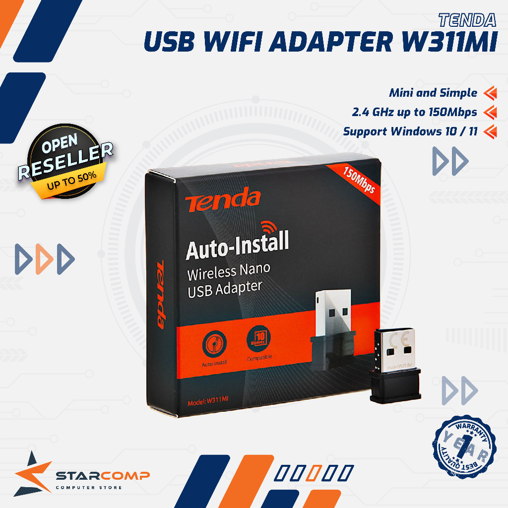 Tenda W311MI อะแดปเตอร์รับสัญญาณ WIFI ไร้สาย USB ตัวรับสัญญาณนาโน