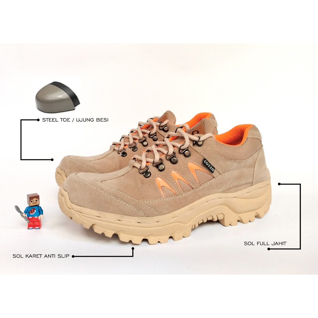 Cozzo ALPHA Series Varka SAFETY Boots LOW STEEL TOE Iron TOE OUTDOOR HIKING รองเท้า