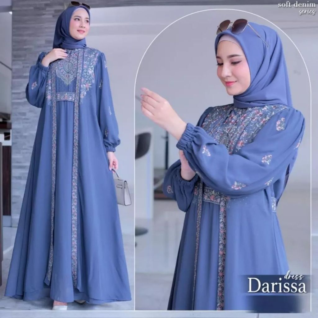 Darissa Dress วัสดุ Brocade babydoll Dress Lebaran Gamis มุสลิมผู้หญิง SC