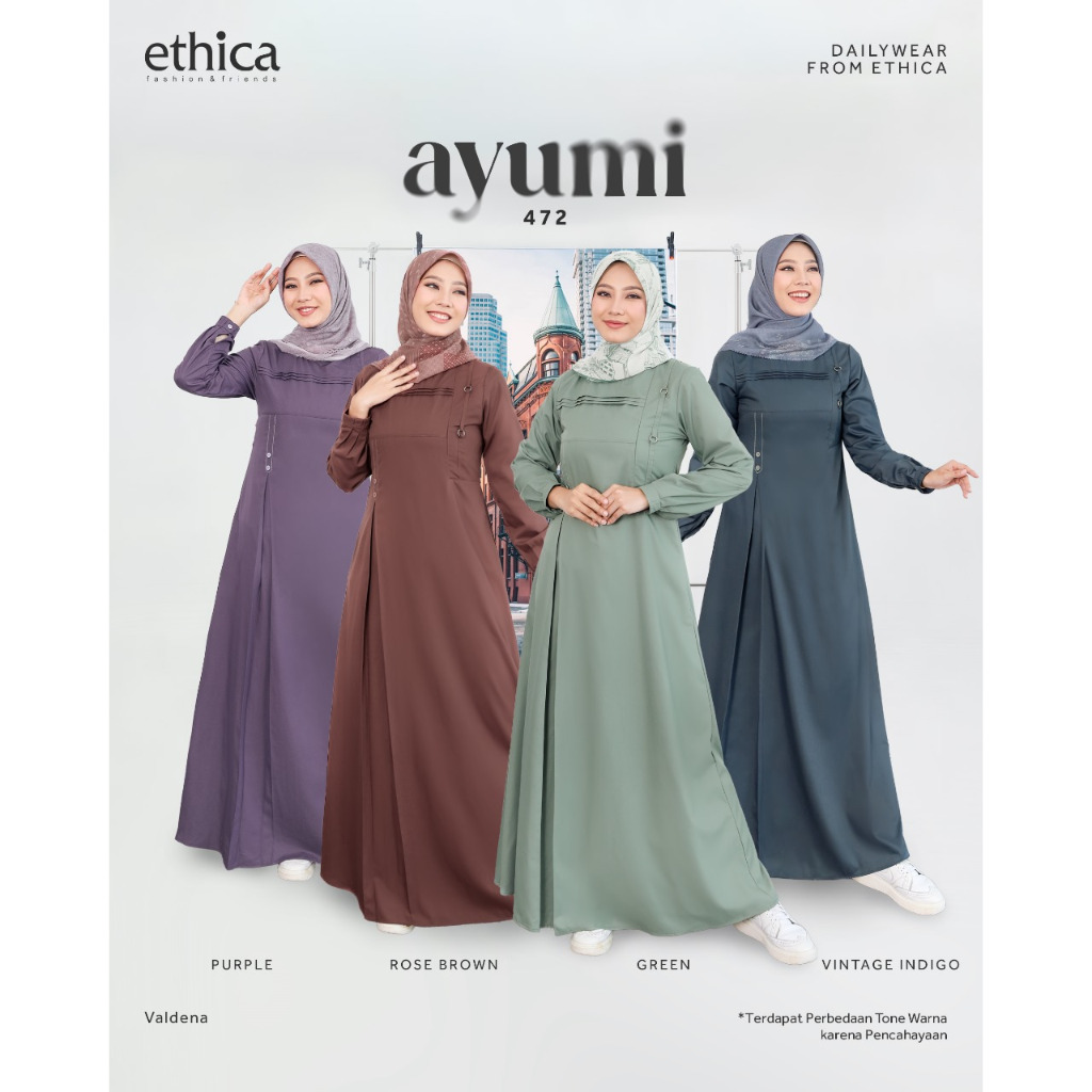 AYUMI 472 สีม่วง/ AYUMI 472 สีเขียว/ AYUMI 472ROSE BROWN/ AYUMI 472 VINTAGE INDIGO, LASTAGE GAMIS (E