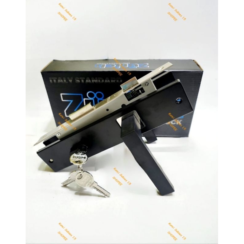 ZURICH ที่จับล็อคประตูขนาดใหญ่สีดํา / ล็อคประตูบ้านสีดํา 1 ชุด