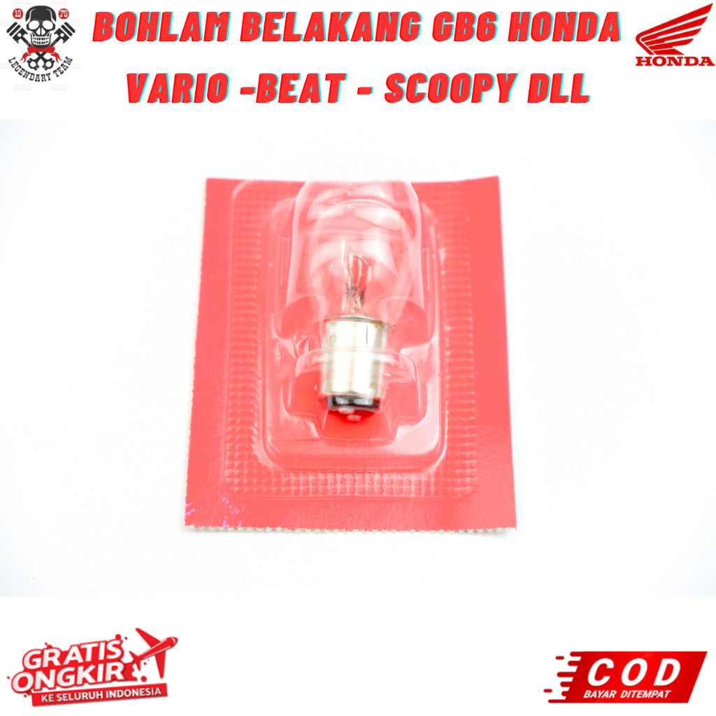 หลอดไฟสต็อปหลังสําหรับ Honda Vario - Beat - Scoopy - Spacy - Supra - Blade - Revo 34906-GB6-921