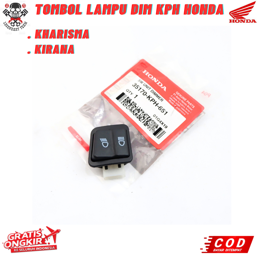 TOMBOL Honda Kharisma High Beam Light Button - Kirana 35170-KPH-651