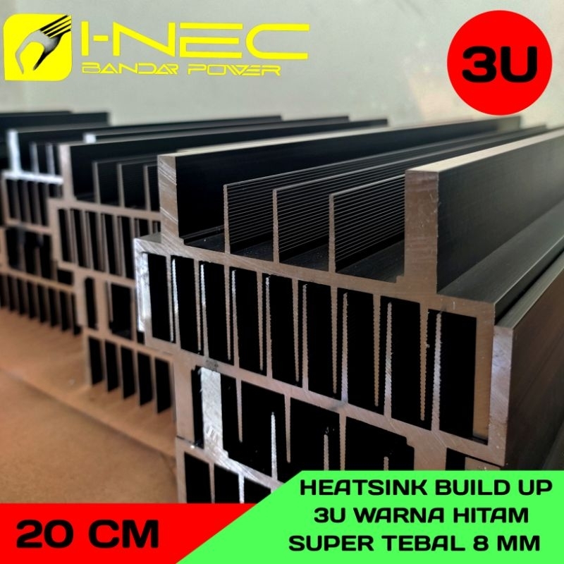 BUILD UP HEATSINK / COOLER 3U 20CM สีดํา SUPER THICK 8MM