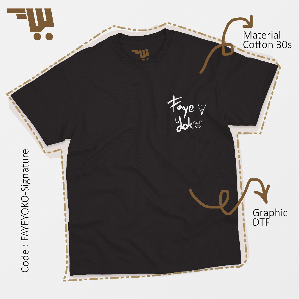 Monica - เสื้อยืด Faye Yoko Signature Faye Malisorn Yoko Apasra Cotton Combed