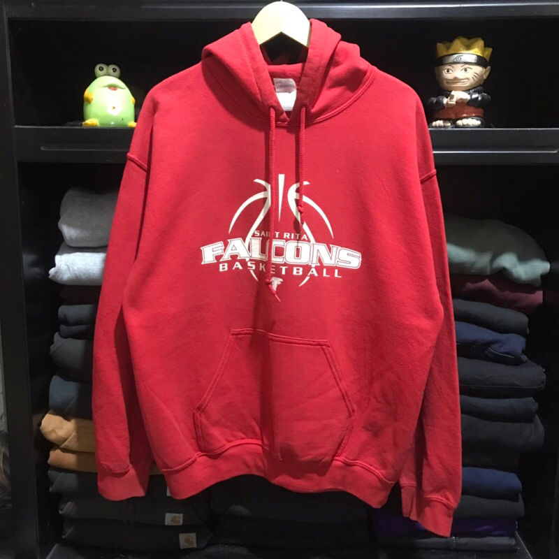 MERAH Saint Rinta Falcons Basketball Gildan Red 2nd Vintage Hoodie