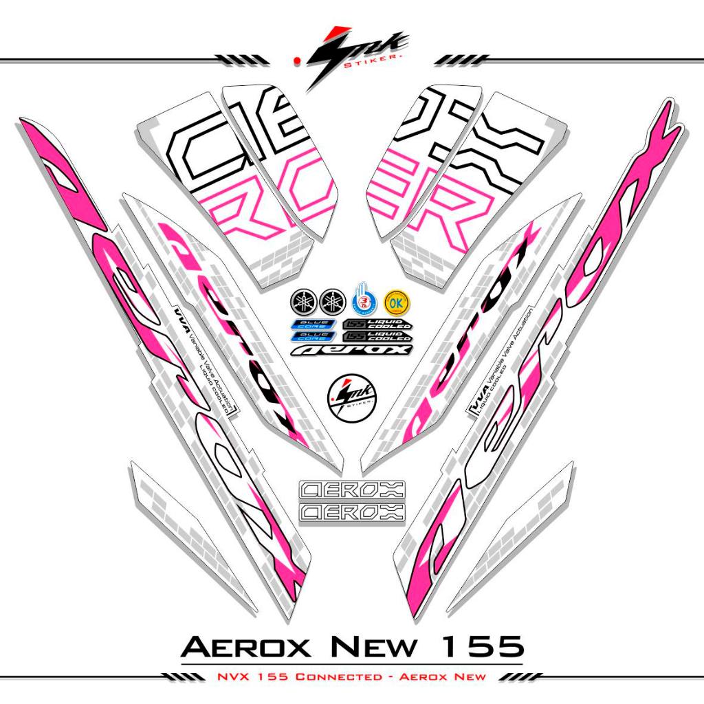 STRIPING AEROX 155 ใหม่ CONNETED MOTIF 7 / สีคอมโบ / ฐานสีขาว / AEROX 155 สติ๊กเกอร์เชื่อมต่อ / AERO