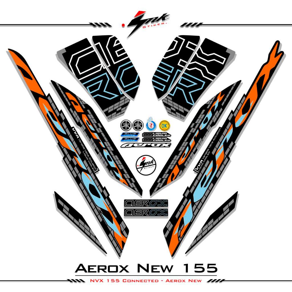 STRIPING AEROX 155 ใหม่ CONNETED MOTIF 8 / สีคอมโบ / ฐานสีดํา / AEROX 155 สติ๊กเกอร์เชื่อมต่อ / AERO
