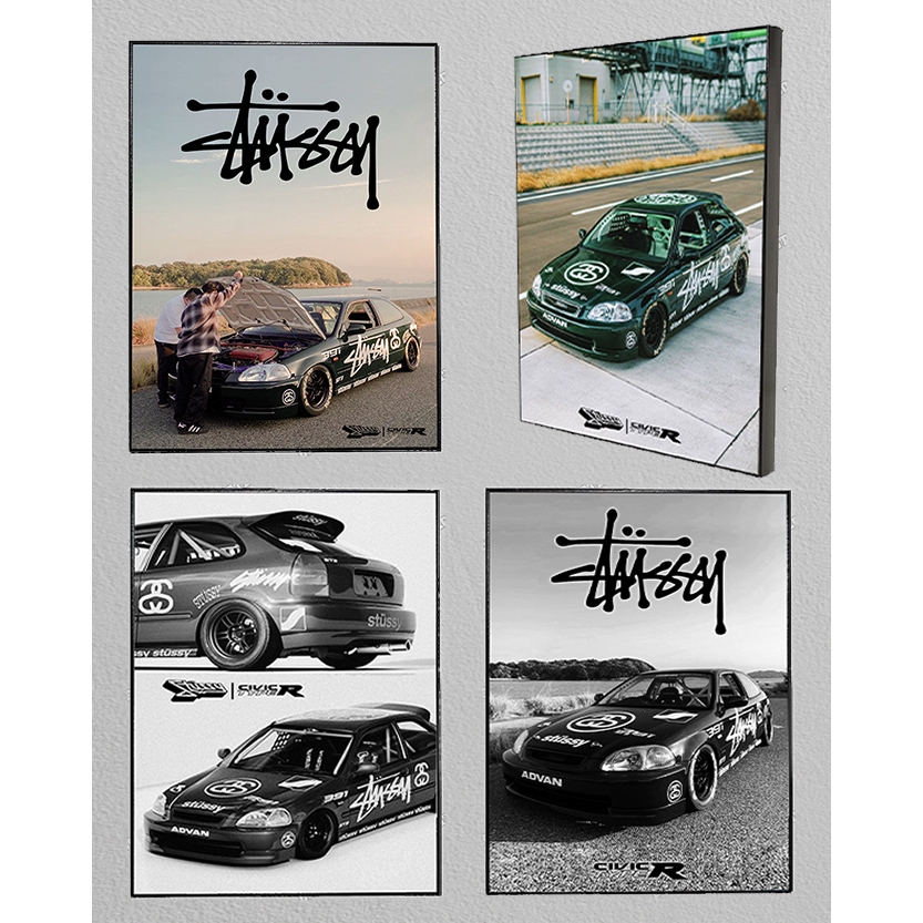 HONDA STUSSY X CIVIC: โปสเตอร์ + Framebock / กรอบขนาด 45x30: STUSSY (BOOTLEG) - STUSSY
