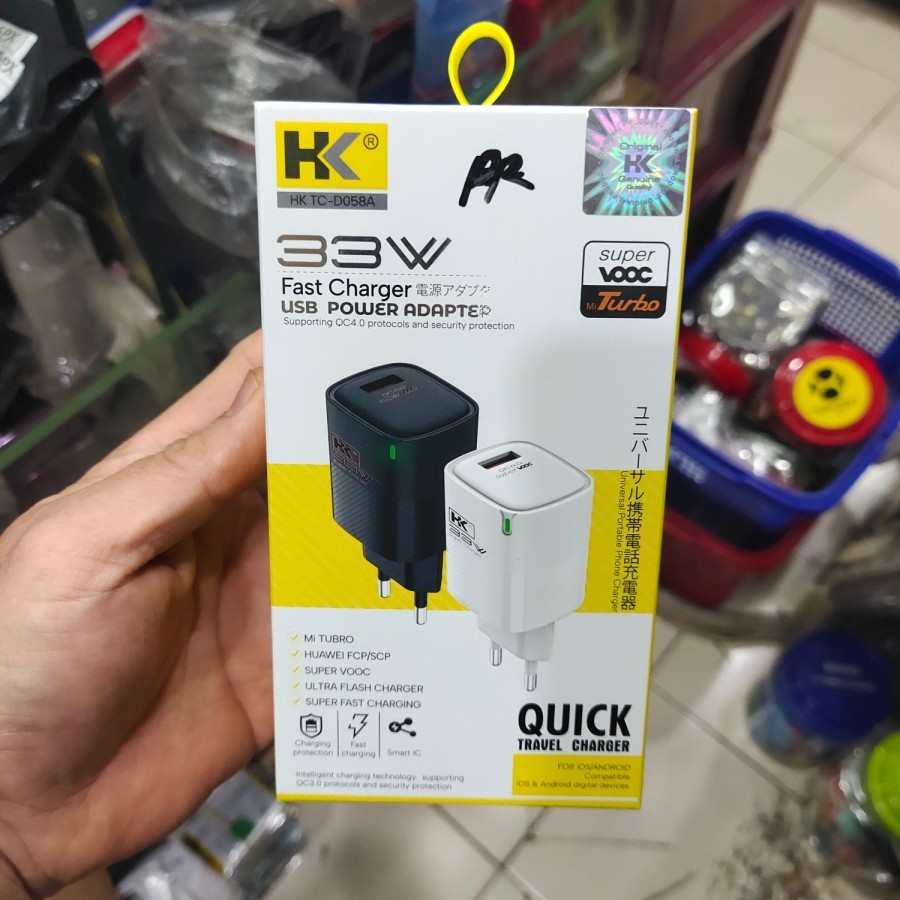 HK TC-D58A 1 USB ORIGINAL QUICK CHARGER 4.0 33W 3.6A แบตเตอรี่เท่านั้น