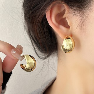 Anting -anting setengah tanium -lingkaran/925 perak 925 wanita emas/wanita sederhana