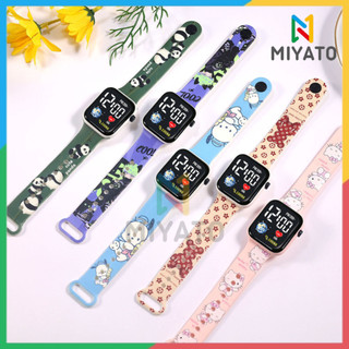 Miyato Jam Tangan Digital Anak Led Screen Strap Karakter Kartun Sanrio Batman Panda Lucu Rubber Anti Air / Jam Tangan Digital Anak Cute Cantik Cowok Cewek LED Screen Strap Kartun Lucu