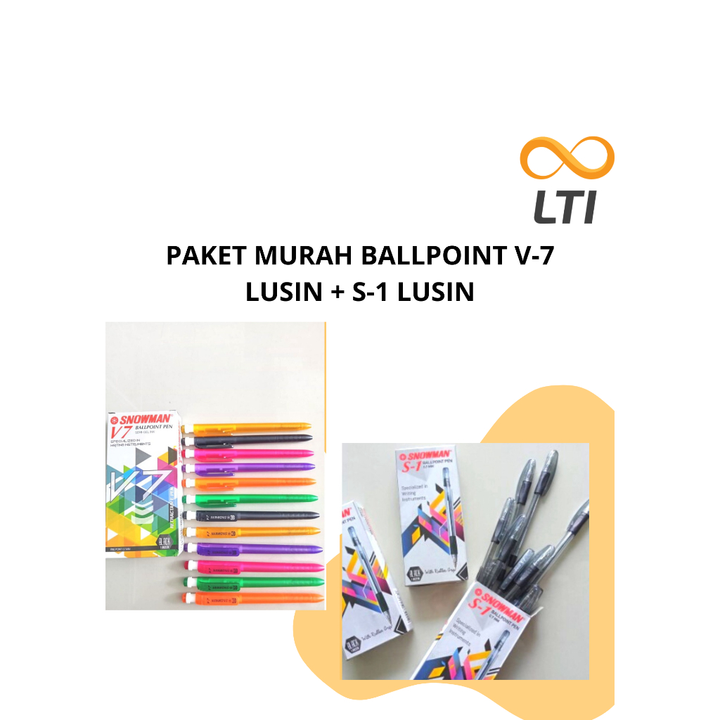 BALLPOINT PACKAGE V-7 DOZEN + S-1 DOZEN / BALLPOINT Pen Package / Snowman V7 & S1 Pen