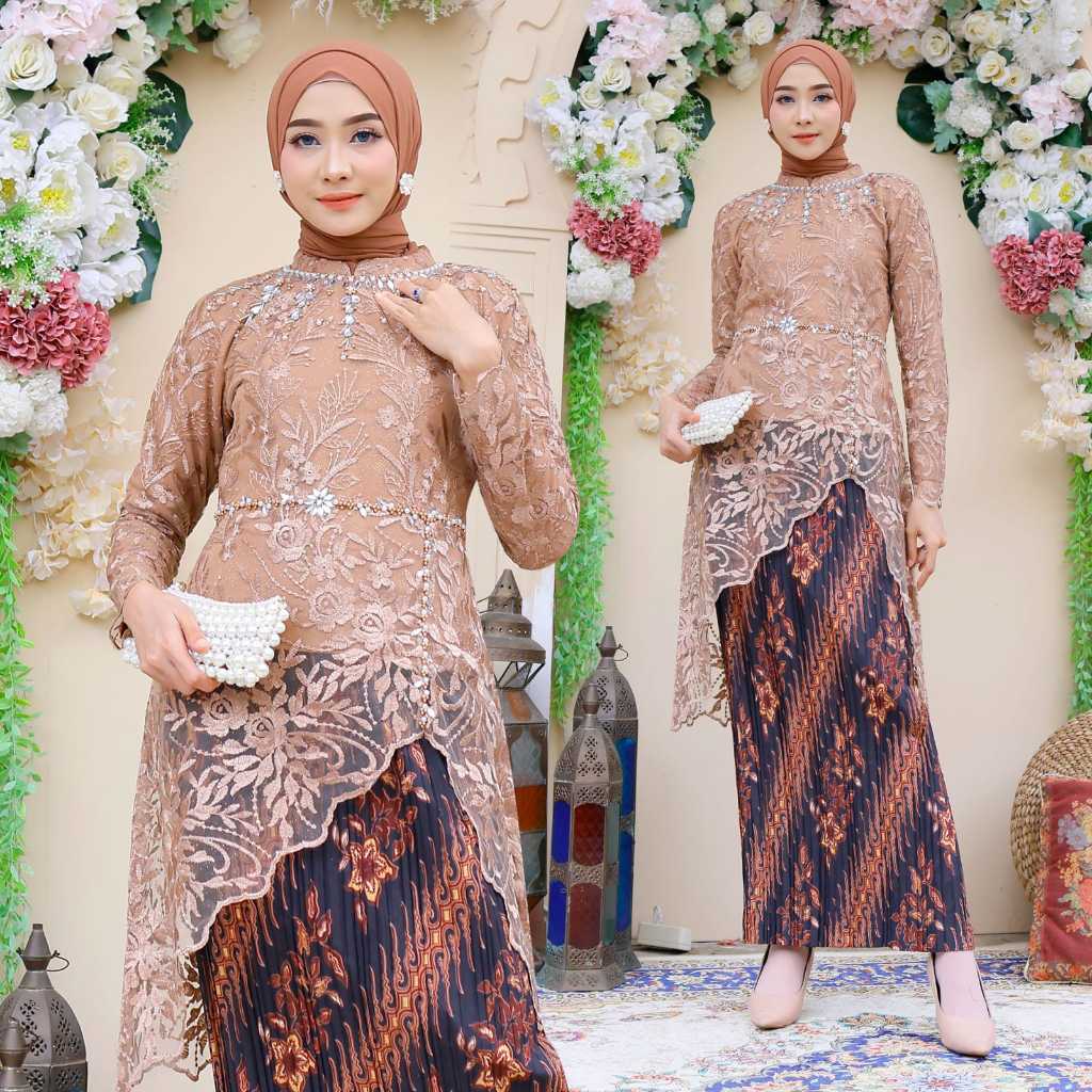 เสื้อคลุม Kojora Kebaya | ออโรร่าเคบายา | ชุดแต่งงานรับปริญญาสําหรับข้อเสนอและหมั้น | เคบายาสมัยใหม่