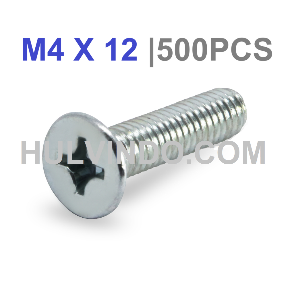 JF FLAT HEAD BOLT M4 X 12 | คอนเทนติส 500 ชิ้น