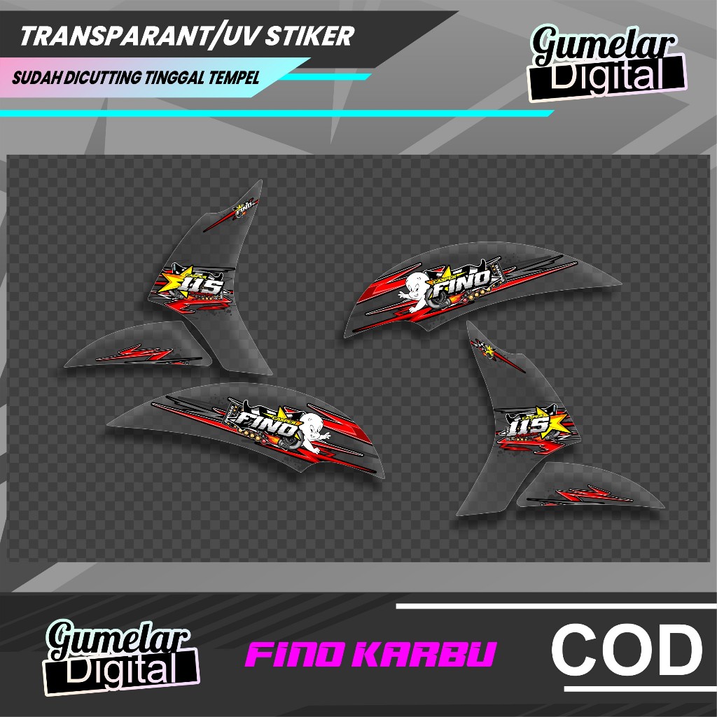 Simple UV CLEAR แถบโปร่งใส YAMAHA FINO คาร์บูเรเตอร์ STAR DIESEL LIVERY 4 CASPER ตัดแล้ว เพียงวางมัน