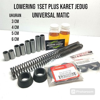 lowering shock depan bosing 1 paket plus karet jedug shock depan DOWNSIZE  AEROX VARIO 125 150 160 BEAT MIO XEON 1 set