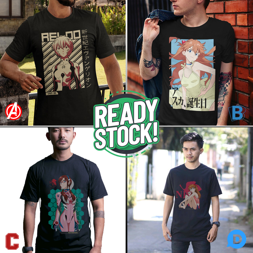 เสื้อยืด Manga Evangelion ผ้าฝ้าย 100% | ไซส์ SML XL XXL 3XL 4XL | ส่งทันที | Just ORDER ทางตรง