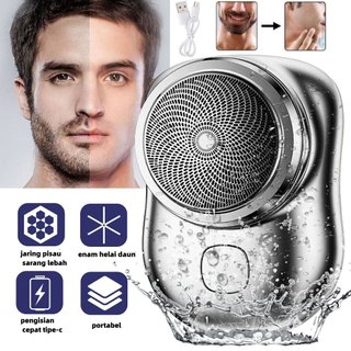 【Barang spot】 Mode Alat Cukur Elektrik Mini Gaya Baru untuk Pria Alat /Cukur Tahan Air Dapat Diisi Ulang untuk Perjalanan/Mini Portable Rechargeable Alat Cukur Kumis /Cukuran Penghilang Bulu Halus Wajah Serbaguna Pisau Anti Karat Hypoallergenic Pria