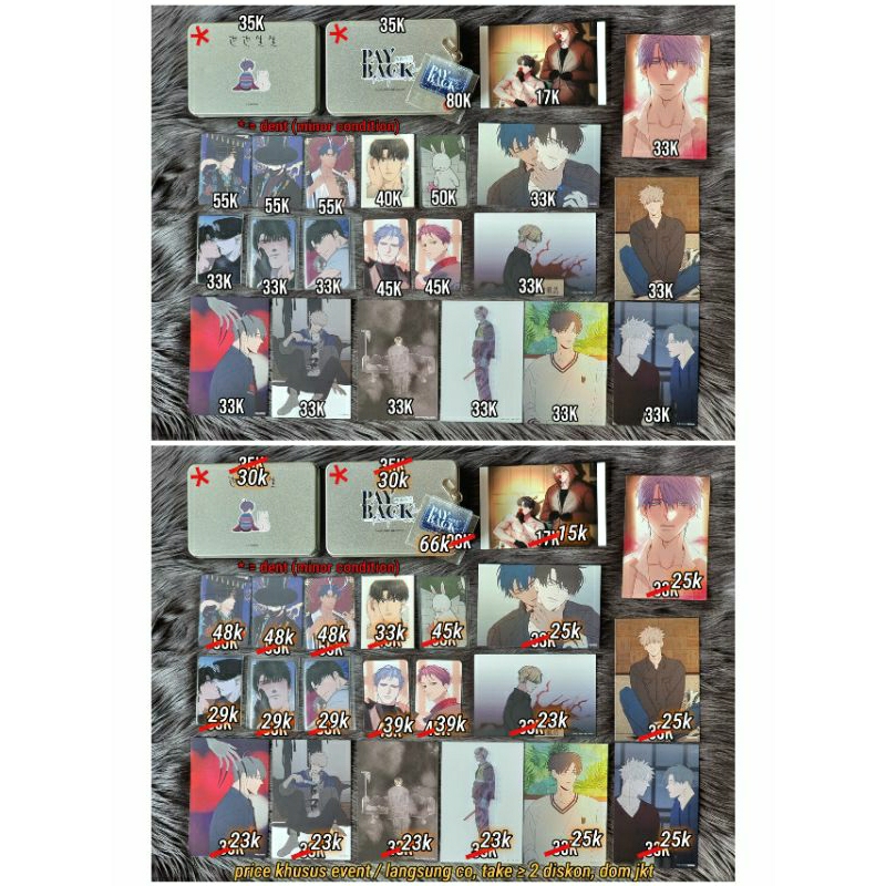 MD MANHWA PAYBACK MERCHANDISE - SHUTLINE - FATE MAKES NO MISTAAKES || MOFUN CAFE COLLARB, LEZHIN RPC