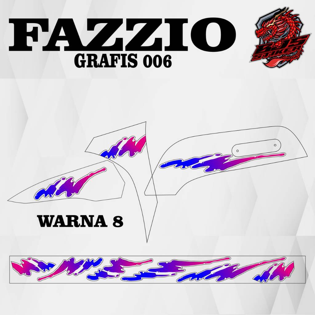 สติ๊กเกอร์ Yamaha Fazzio Graphic 8 - Yamaha Fazzio Graphic 8. สติกเกอร์รูปลอกโปร่งใส