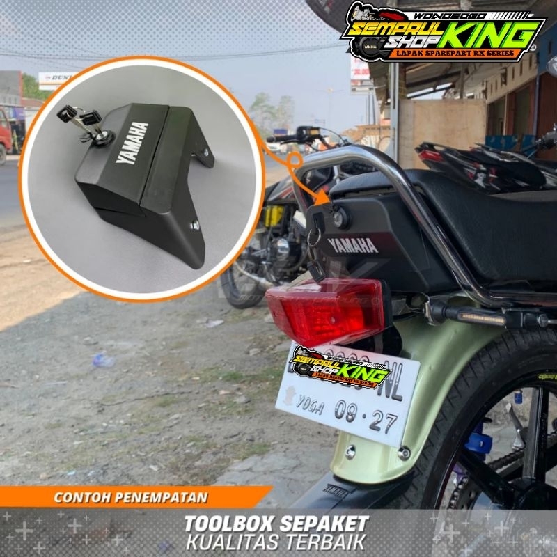 Tolbox กล่องเครื่องมือ Tolkit กระเป๋าเดินทางด้านหลัง Rx king ครบชุด Yamaha Lock และสติ๊กเกอร์