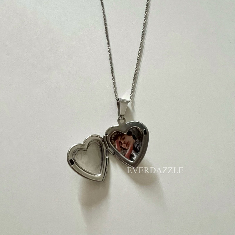 [CUSTOM PHOTO] EVERDAZZLE - FALLON HEART LOCKET NECKLACE COQUETTE STYLE NECKLACE ANTI