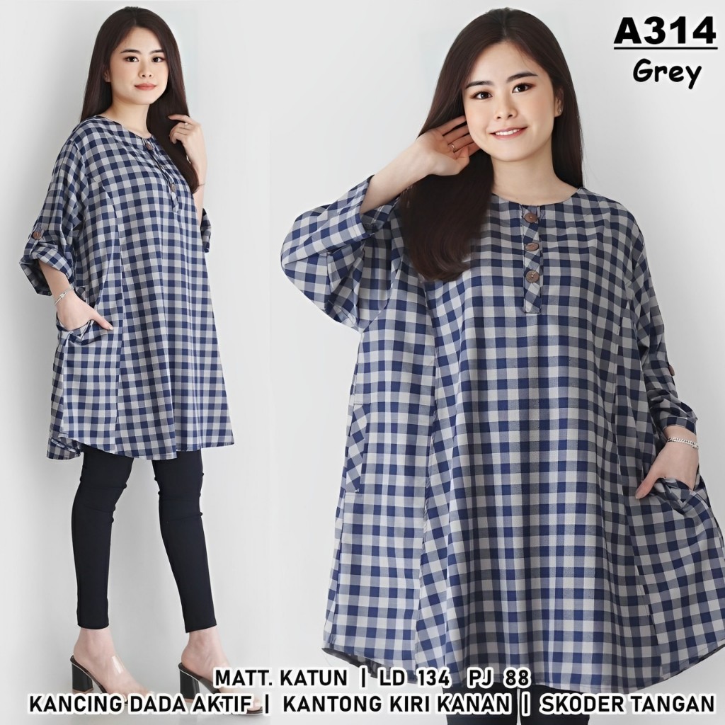 FF Tunic Fashira ขนาดใหญ่ XXXL Ld 130 cm P 88 cm B 206 gr เส้นด้ายฝ้ายย้อม Premium 4123