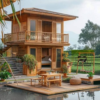 rumah kayu jati minimalis modern gazebo pendopo joglo mewah 5x6 meter