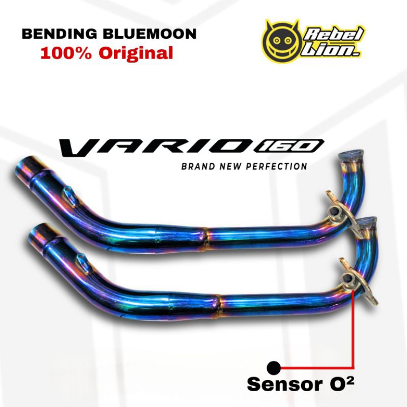 Vario160 PCX160 ดัดไอเสียคอ Header เดิม Rebellion bluemoon สีเข้า 38 & 50 มม.