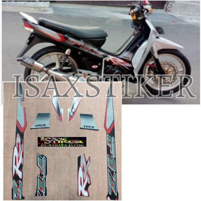 Original Yamaha F1ZR สีเงิน สีดํา Striping 2001