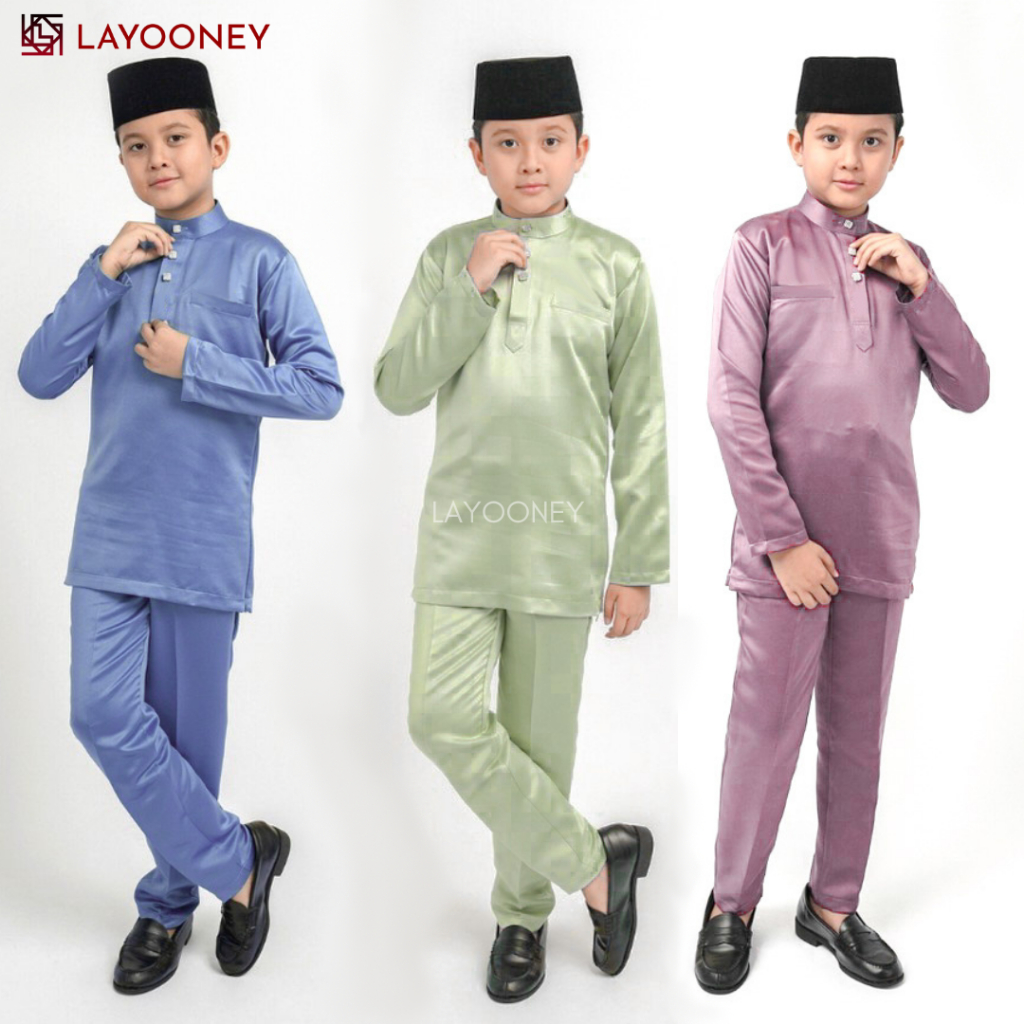 Layooney Baju Kurung Melayu Telk Belanga Boys Muslimic Koko Clothing Suit Boys Short Musang แบบดั้งเดิมมาเลเซีย
