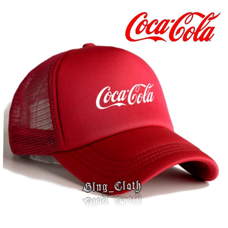 Coca-Cola Trucker Hat/หมวกตาข่ายเบสบอล Distro/หมวกกลางแจ้งลําลองสําหรับผู้ชายและผู้หญิง