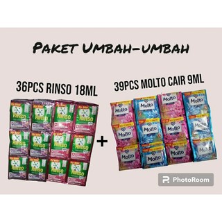 Paket Umbah Umbah isi 75pcs ( 36pcs Rinso 500an + 39pcs  Molto 500an) jatim