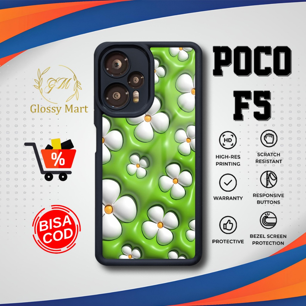 เคส P0C0 F5 ล่าสุด - P0C0 F5 - Cute Motif01 - เคส Softcase Hardcase Material - P0C0 Glossy Mart พรีเ