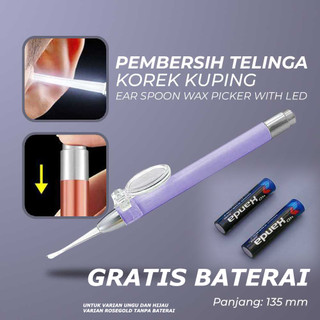 Alat Korek Kuping LED Flashlight Earpick Clean Pembersih Telinga kaca pembesar zoom in