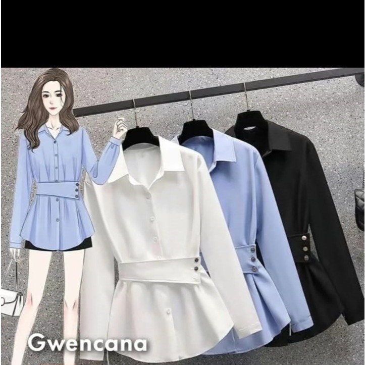 Kemeja Nadyne เสื้อเชิ้ตผู้หญิง / เสื้อเชิ้ตทํางานผู้หญิง / เสื้อแข่ง