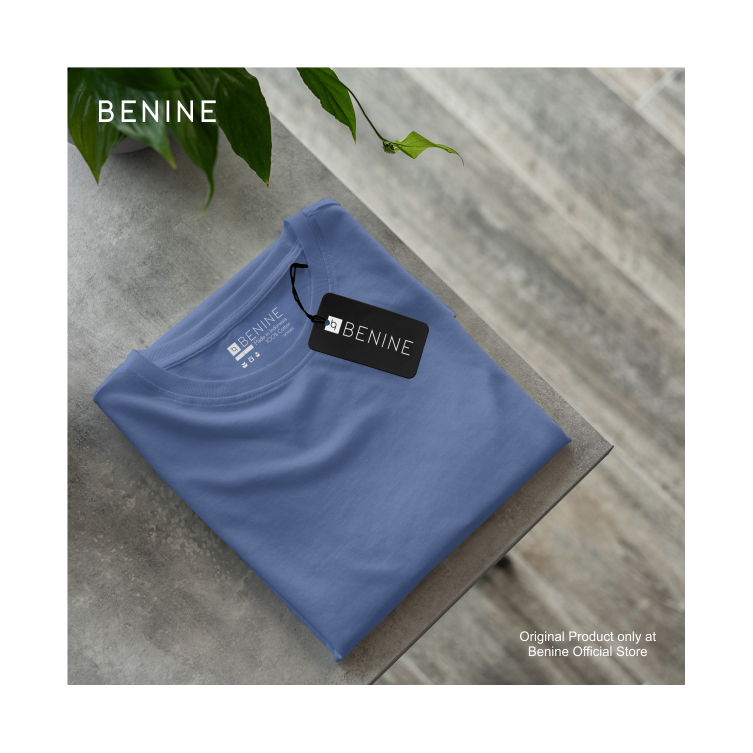 Benine Steel Blue Plain T-Shirt / Premium Distro T-Shirt / เสื้อยืดผู้ชายและผู้หญิง / แขนสั้น