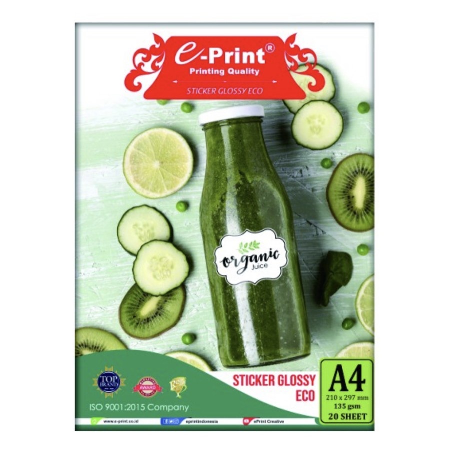 กระดาษสติ๊กเกอร์ E-print / montana glossy a4 มีสติ๊กเกอร์กันน้ําคุณภาพสูง 20 แผ่น