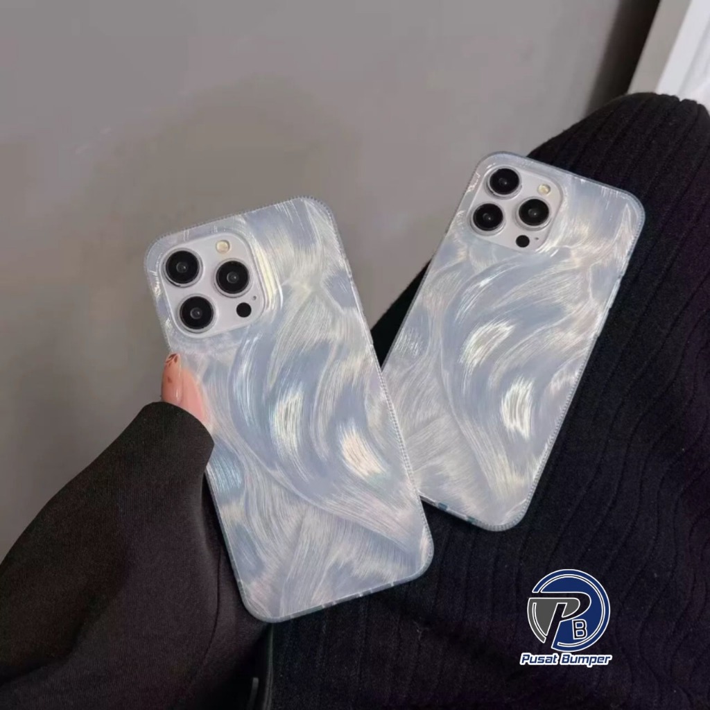 Clarity Swirl Hologram Case Silver Textured - Hardcase/ปลอกเข้ากันได้สําหรับVivo Y02 Y02t Y03 Y12 Y1