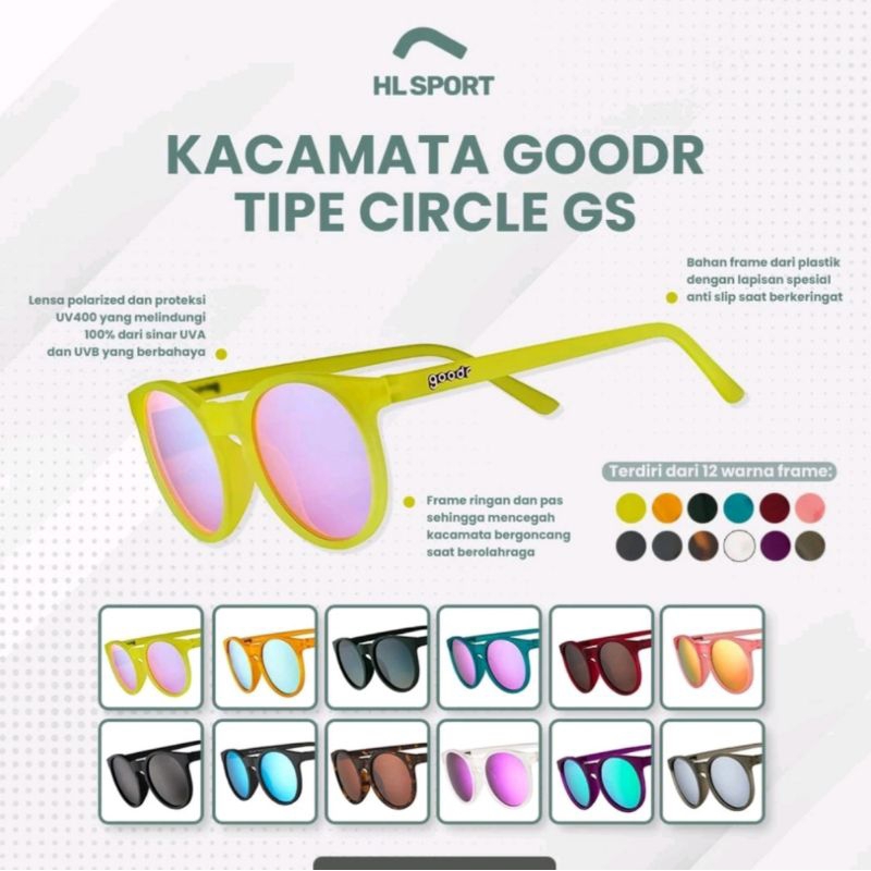!! Shopee แก้ว GOODR CIRCLE SPORT RUNNING POLARIZED UV400 MELIDUNGI SINAR UVA และ UVB UNISEX