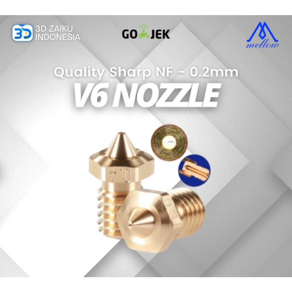 Original Mellow คุณภาพสูง Sharp NF E3D V6 หัวฉีดสําหรับ E3D Hotend