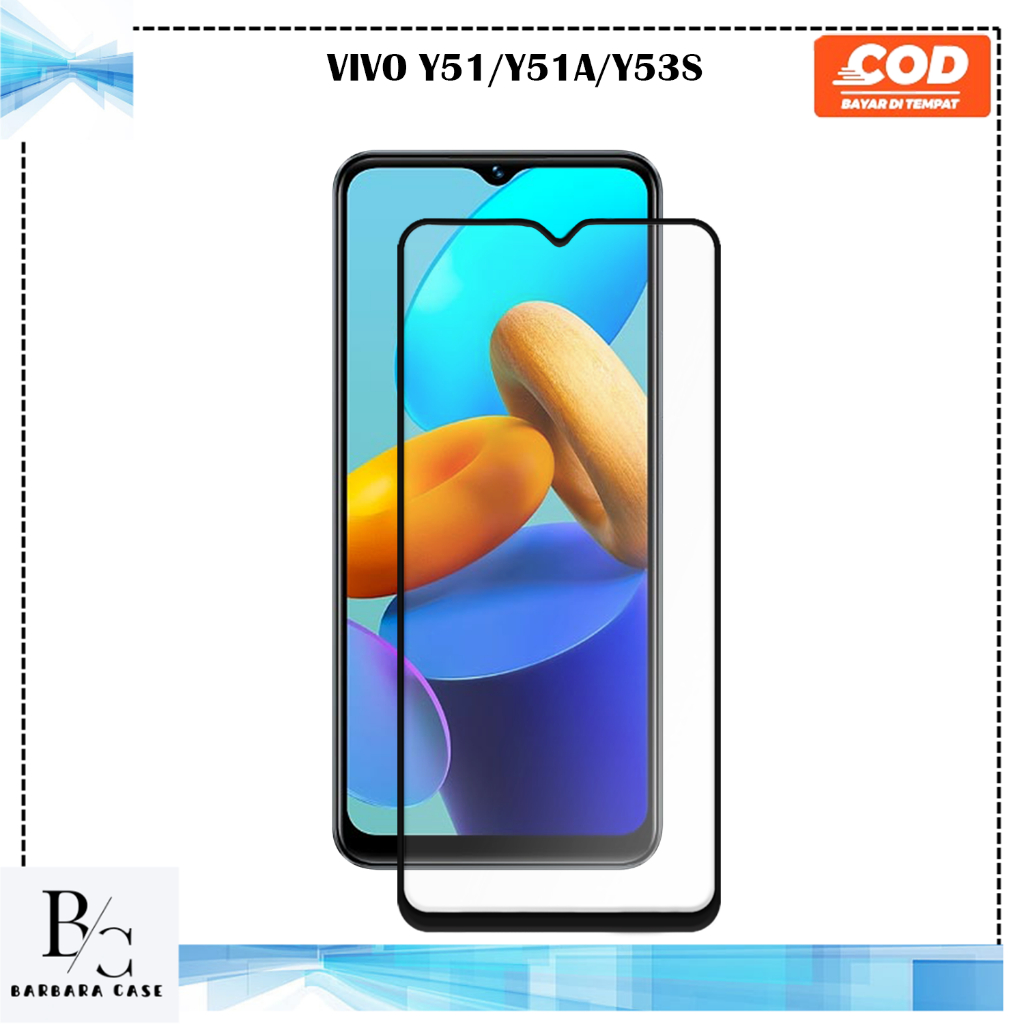 TEMPERED GLASS VIVO Y51 Y51A Y53S 4G ANTI-SCRATCH GLASS FULL COVER คุณภาพสูงหรูหรา