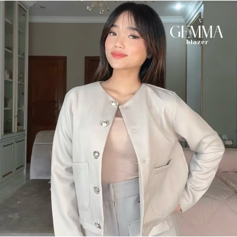 Gemma Blazer Outer Women / เสื้อครอปผู้หญิงตัวนอก / เสื้อครอปเกาหลี