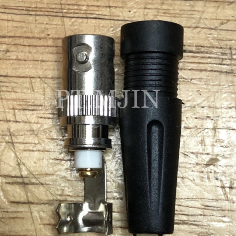 BNC หญิง CONNECTOR ยางสีดําหาง GOLDPIN MADE IN TAIWAN RFcom สําหรับ RG174 RG316 RG58 RG59 RG6RJ CABL