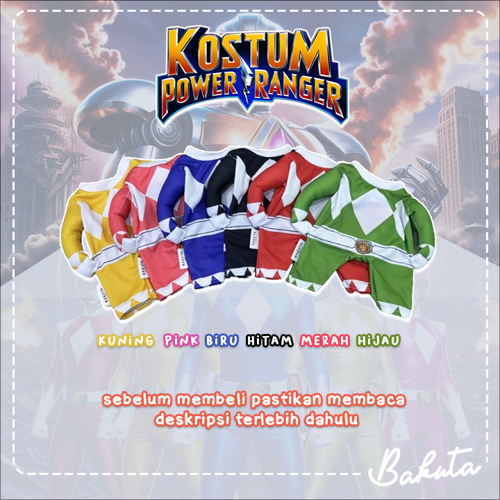 ชุด Power Ranger สําหรับสุนัขและแมว / เสื้อแมว Tangerang ไซส์ S-XL