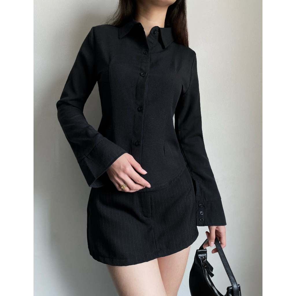 KATUN KEMEJA Womens Slim Fit Cotton Long Shirt - Julia Top - Wear Sarey - Cotton Material, College Shirt, Cool, เหมาะสําหรับสวมใส่ทุกวัน, Pinterest Outfit, College Shirt, Office Wear