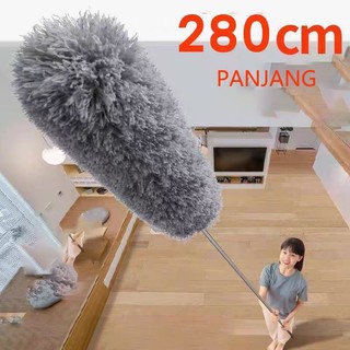 FAJARLAH Alat Sapu Plafon Anti Gores 280cm Pembersih Rumah 1Set Langit-langit Kemoceng Microfiber