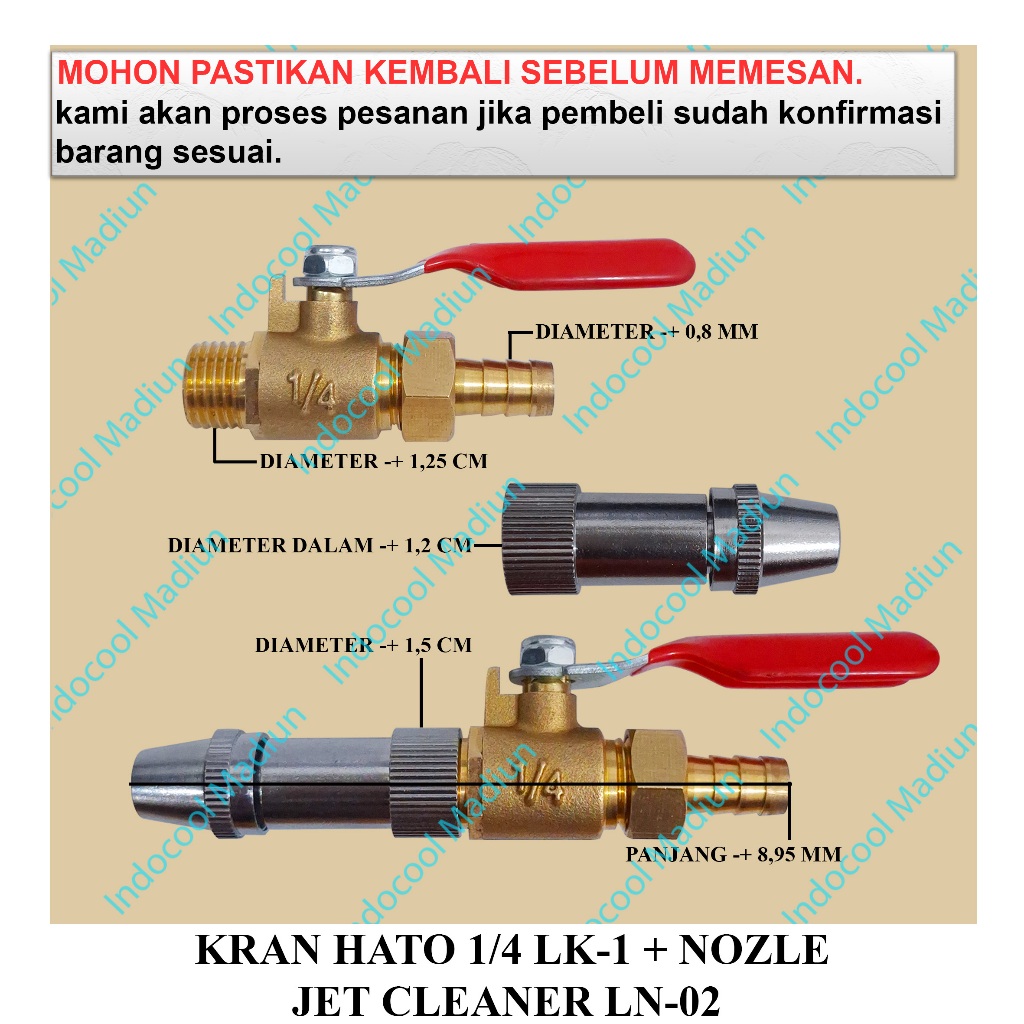 HATO COMPRESSOR FAUCET PACKAGE + NOZZLE / / HATO FAUCET 1/4 LK-1 + JET CLEANER NOZZLE LN-02
