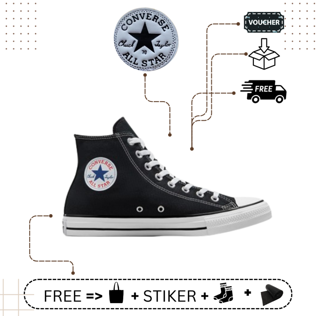 รองเท้าผ้าใบ Converse Allstar Classic Black White High